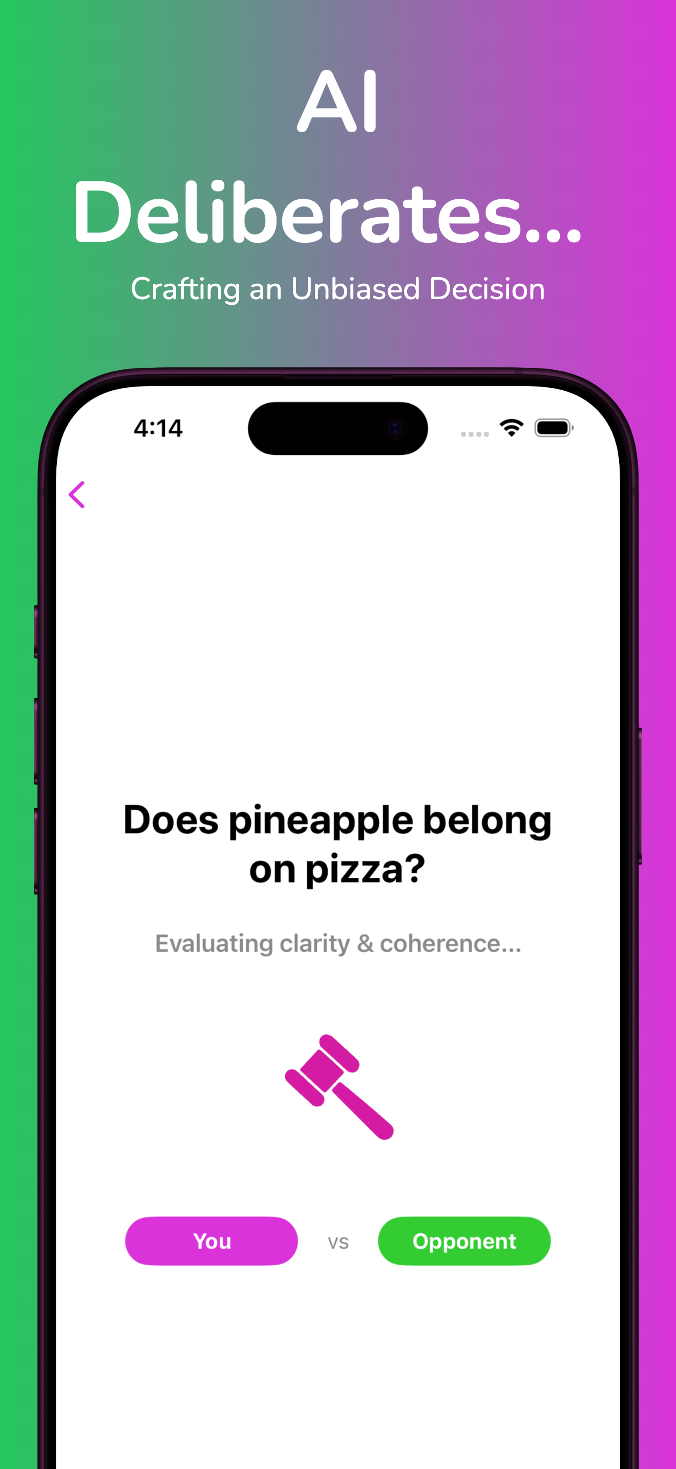 AI processing screen with loading indicator